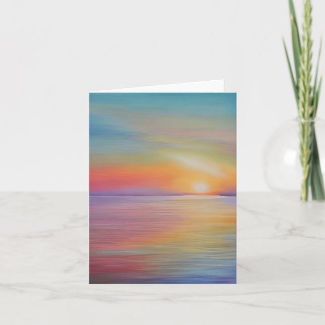 Watercolor sunset customizable card (Front)