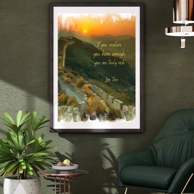 watercolor sunset landscape with zen quote poster (Creator Uploaded)