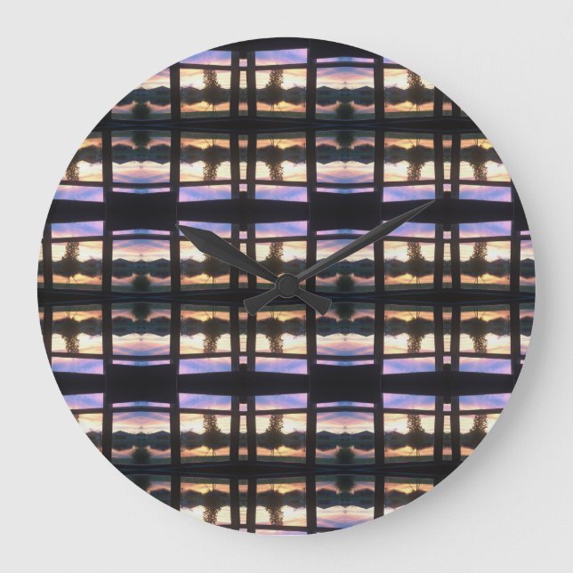 Watercolor Sunset Large Clock (Front)