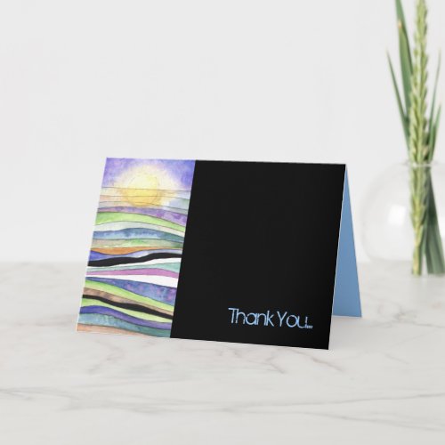 WATERCOLOR SUNSET Matching Thank You Greeting Card