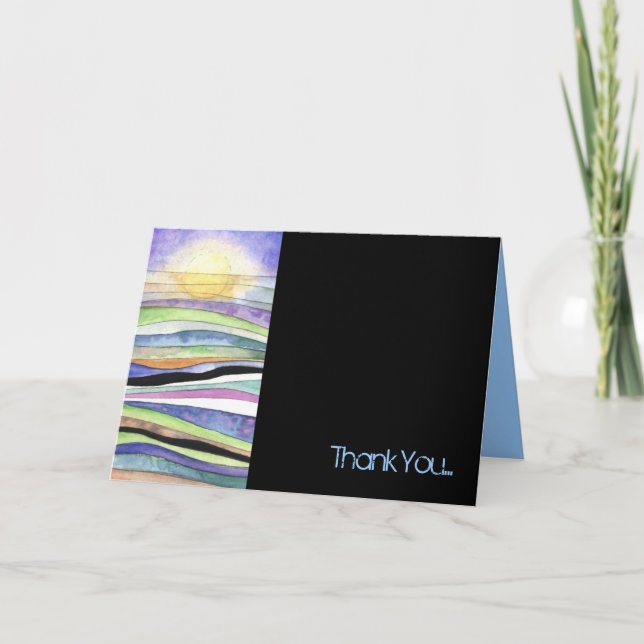 WATERCOLOR SUNSET Matching Thank You Greeting Card (Front)