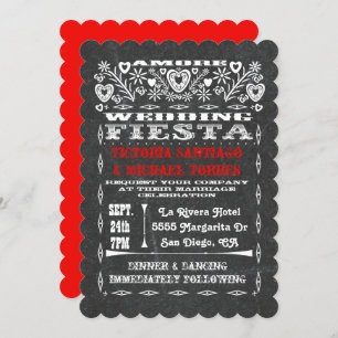 Watercolor Sunset Mexican Wedding Papel Picado Invitation
