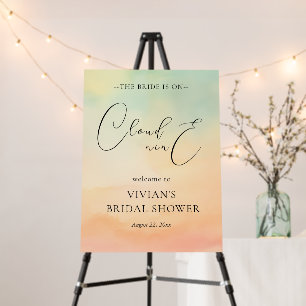 Watercolor Sunset On Cloud 9 Bridal Shower Welcome Foam Board