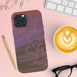 Watercolor Sunset over Flowered Mountains  iPhone 13 Pro Max Case