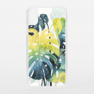 Watercolor Sunset Palm Tree Leaves iPhone XS Case