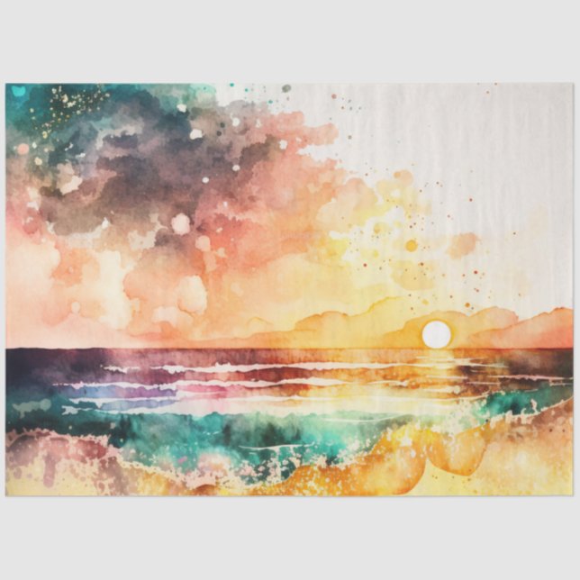 Watercolor Sunset Series Design 12 Tissue Paper (Front)