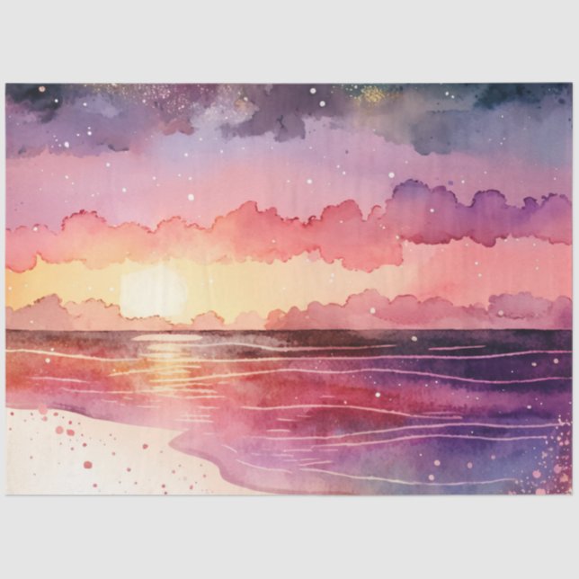 Watercolor Sunset Series Design 13 Tissue Paper (Front)
