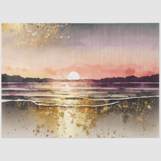 Watercolor Sunset Series Design 14 Tissue Paper (Front)