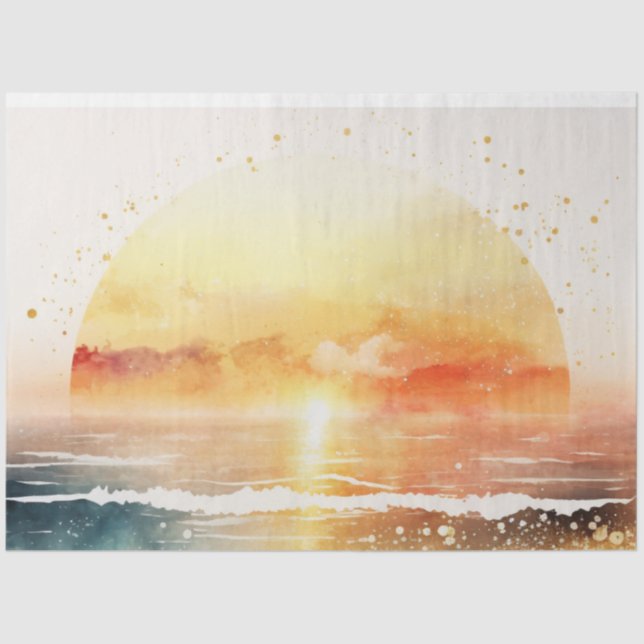 Watercolor Sunset Series Design 4 Tissue Paper (Front)