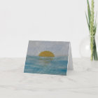Watercolor Sunset Sunny Day Blank Foldable Card 