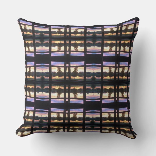 Watercolor Sunset Throw Pillow (Front)