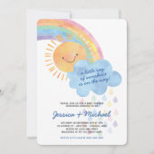 Watercolor Sunshine and Rainbow Baby Shower Invitation (Front)