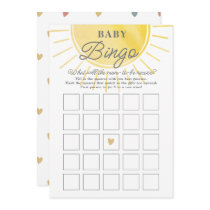 Watercolor Sunshine Baby Shower Baby Bingo Card