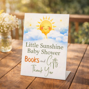 Watercolor Sunshine Baby Shower Sign - Yellow/Blue