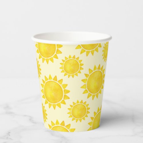 Watercolor Sunshine Birthday Paper Cups