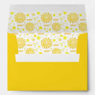 Watercolor Sunshine Boho Envelopes – Yellow Sun 5x