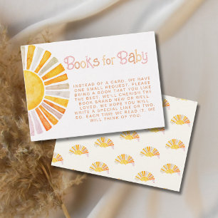Watercolor Sunshine Books for Baby Shower Enclosure Card