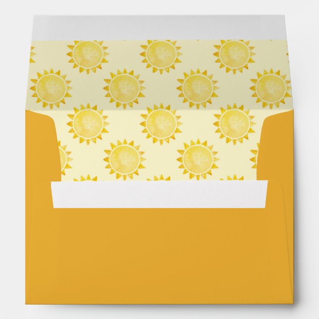 Watercolor Sunshine Envelopes – Boho Sun 1st Birth (Back (Bottom))