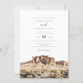 Watercolor Superstition Mountains Desert Wedding Invitation (Front)