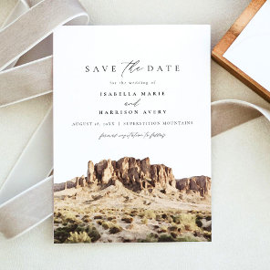 Watercolor Superstition Mountains Save the Date Invitation