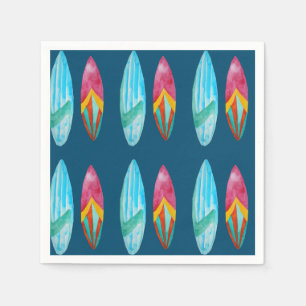 Watercolor Surfboard Pattern Napkins