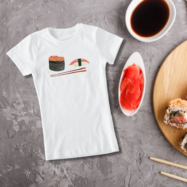 Watercolor Sushi And Chopsticks T-Shirt (Creator Uploaded)