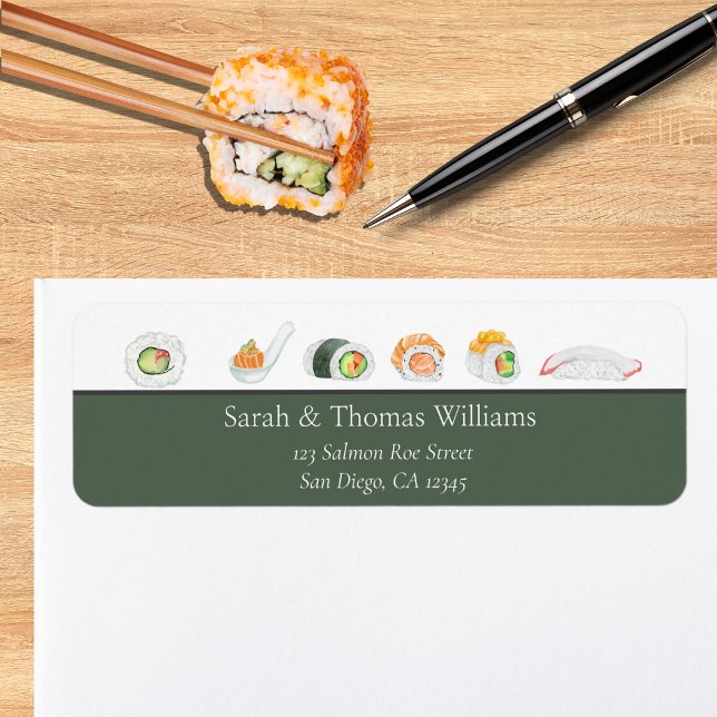 Watercolor Sushi and Sashimi  Label (Creator Uploaded)