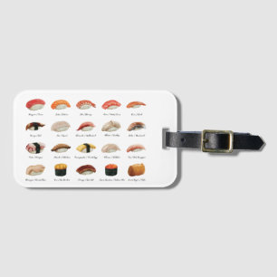 Watercolor Sushi Chart Luggage Tag