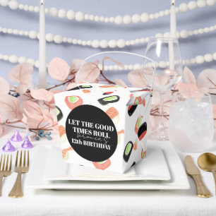Watercolor Sushi Party Hibachi Sushi Rolls Favor Boxes