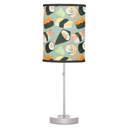 Watercolor Sushi Pattern Table Lamp