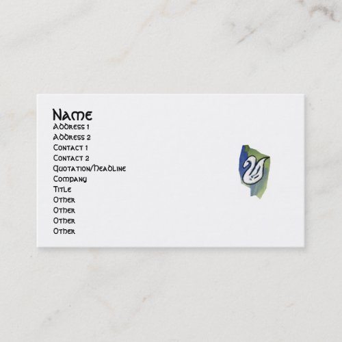 WATERCOLOR SWAN profile card Business Card Templates