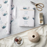 Watercolor Swans and Wedding Date Wrapping Paper<br><div class="desc">This romantic custom wedding wrapping paper features a watercolor style image of two beautiful swans. One swan is resting in a still pond while the other is flying down to it. The pond is surrounded with cattails and the scene resemble a fairy tale. The names of the couple are printed...</div>