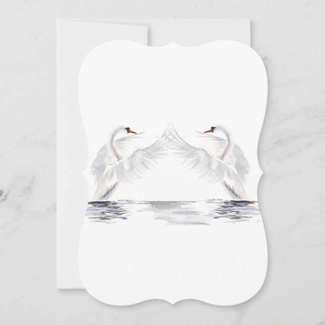 Watercolor Swans Note Card (Front)