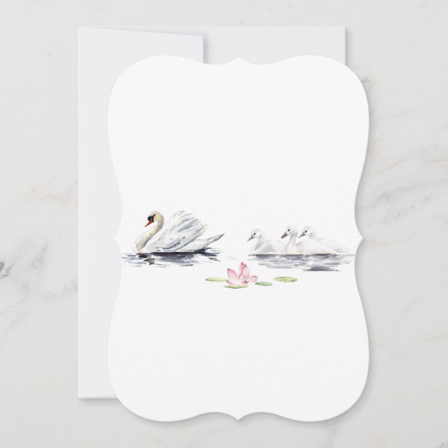 Watercolor Swans Note Card (Front)