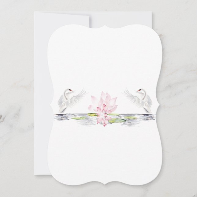 Watercolor Swans Note Card (Front)