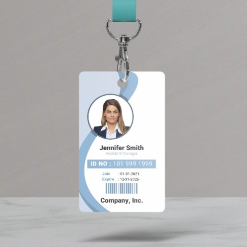 Watercolor Swash Employee PVC Photo ID Badge