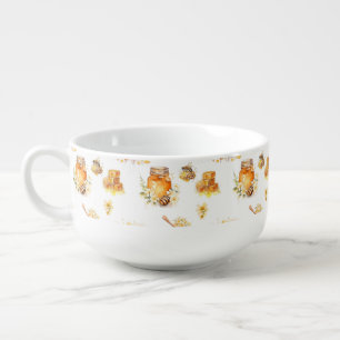 Watercolor sweet honey  soup mug