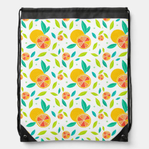 Watercolor Sweet Oranges Pattern Drawstring Bag