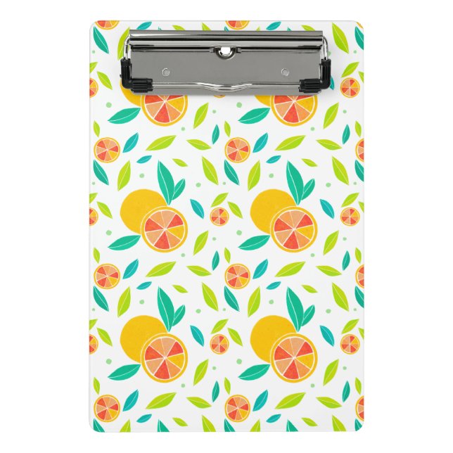 Watercolor Sweet Oranges Pattern Mini Clipboard (Front)