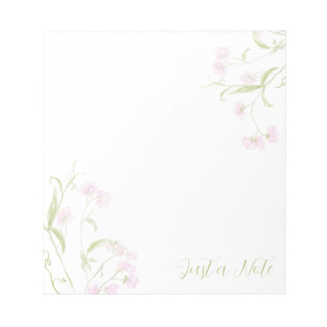 Watercolor Sweet Pea Notepad (Front)