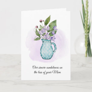 Watercolor Sweet Peas Glass Jug Sympathy Card