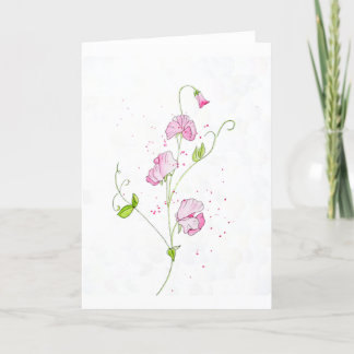Watercolor Sweet Peas Thank You Card