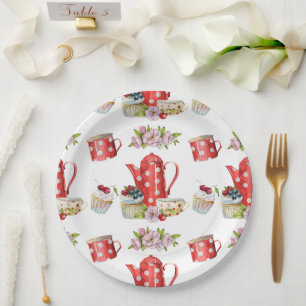Watercolor Sweet Tea Party Paper Plates