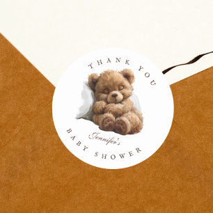 Watercolor Sweet Teddy Bear Thank You Sticker