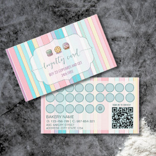 Watercolor sweet treats cupcake Loyalty card