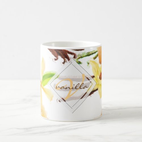 Watercolor Sweet Vanilla Orchid Monogram Coffee Mug