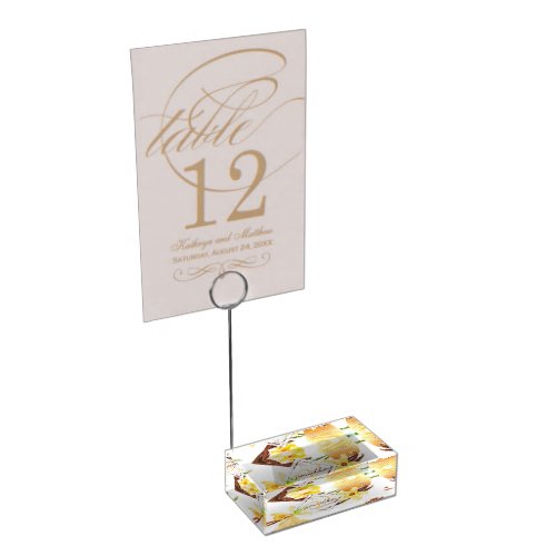 Watercolor Sweet Vanilla Orchid Monogram Place Card Holder