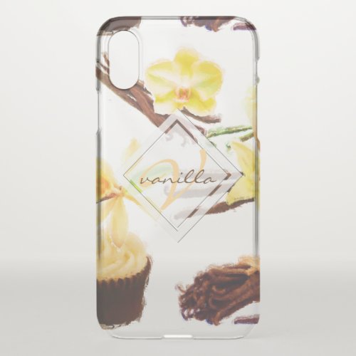 Watercolor Sweet Vanilla Orchid Monogram iPhone X Case