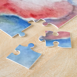 Watercolor Sweetpea Flower Art Jigsaw Puzzle