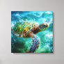 Watercolor Swimming Sea Turtle Canvas Print